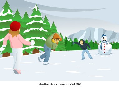 Children celebrating Christmas - Vector
