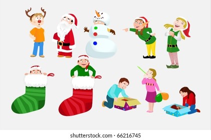 Children Celebrating Christmas-vector