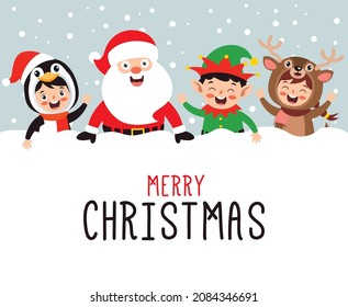 Children Celebrating New Year And Christmas