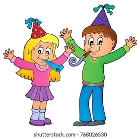 Children celebrating theme image 1 - eps10 vector illustration.