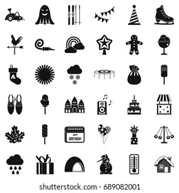 Children celebration icons set. Simple style of 36 children celebration vector icons for web isolated on white background