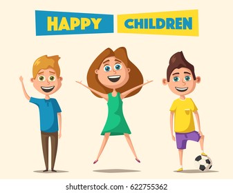 Children character. Cartoon vector illustration