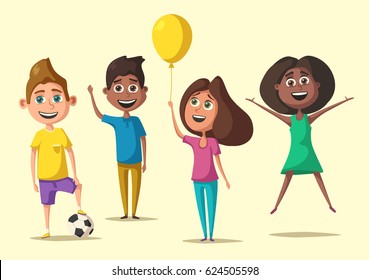 Children character. Cartoon vector illustration