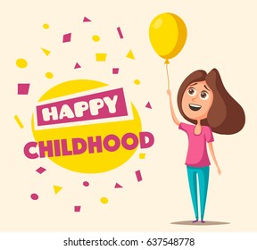 Children character. Cartoon vector illustration