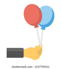 
Children charity with the hand held balloons 
