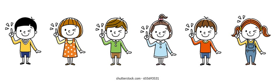 Children: check, point, index finger
