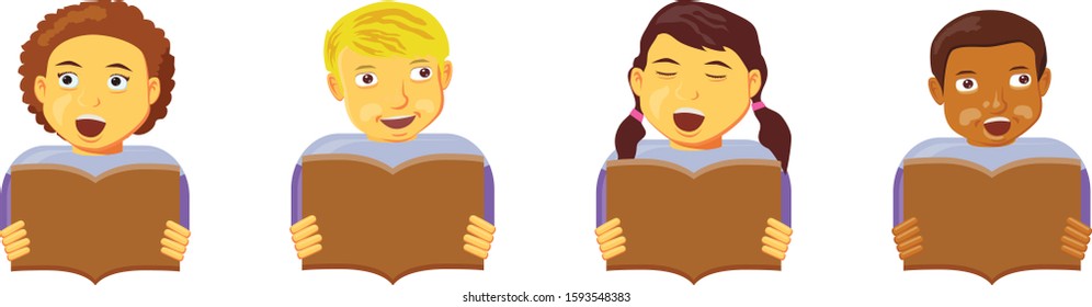 Children choir vector illustration icon