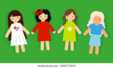 children in a circle vector illustration