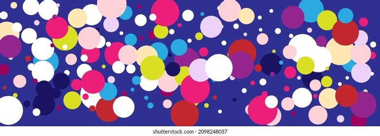 Children Circles Bordo Vibrant Pastel Pattern. White Purple Violet Bright Indigo Wallpaper. Kids Yellow Beige Dark Pink Play Textile. Red Color Green Blue Multicolor Rainbow Illustration.