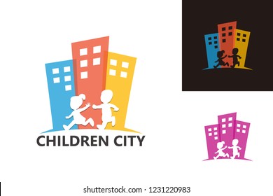Children City Logo Template Design Vector, Emblem, Design Concept, Creative Symbol, Icon