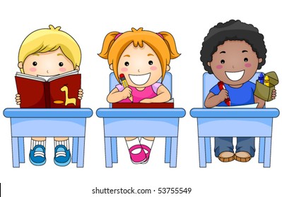 Children in Class - Vector