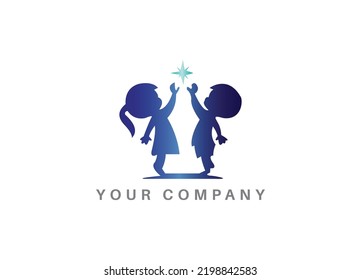 Archivo vectorial del icono de diseño de logotipo limpio para niños
