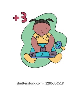 Children coding illustration. Coding for kids articles and sites. Programming education.