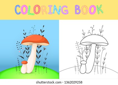 children coloring book with cartoon animals