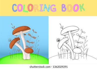 children coloring book with cartoon animals