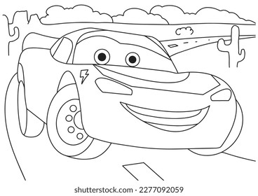 Children coloring book tayo cars page 1