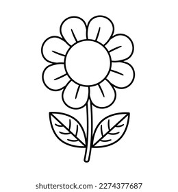 Children coloring book. Vector illustration of flower in a cartoon style