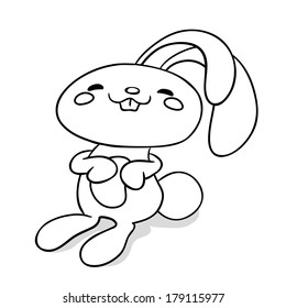 Children coloring with the hare
