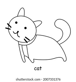 Kinder, die sich auf das Thema der Vektorgrafik von Tieren, Katze färben