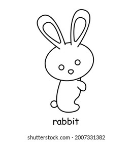 niños coloreados sobre el tema del vector animal, conejo
