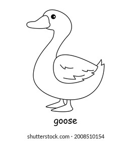 children coloring on the theme of animal vector, goose
