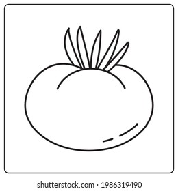 Página Niños coloreando Tomate vegetal