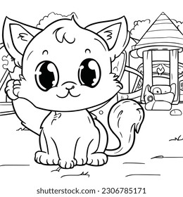Páginas de coloreo para niños, páginas de coloreo para gatos.