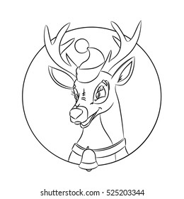 deer head coloring page