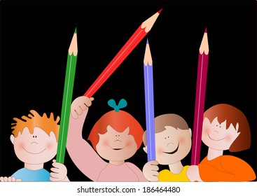 children with colors