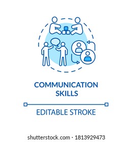 Children Communication Skills Concept Icon. Early Childhood Education. Verbal And Nonverbal Behavior Idea Thin Line Illustration. Vector Isolated Outline RGB Color Drawing. Editable Stroke