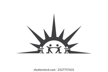 children concept logo, Isolated on white background. Pro Vector