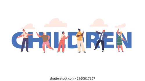 Children Concept. Multiracial Little Boys and Girls Having Fun, Laugh and Play. Curious and Playful Young Individuals