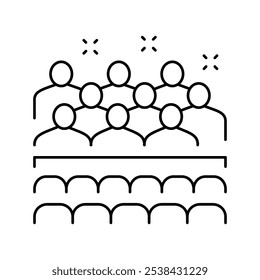 children concert kindergarten line icon vector. children concert kindergarten sign. isolated contour symbol black illustration