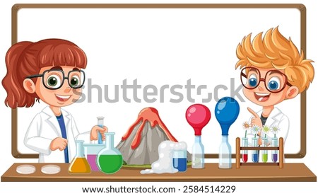 Children conducting exciting science experiments with enthusiasm