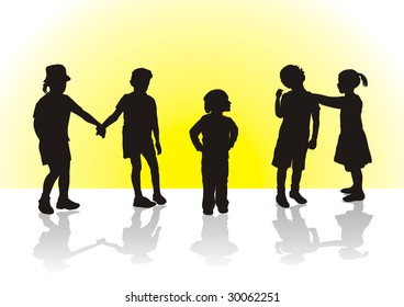 Children in a confidential interview