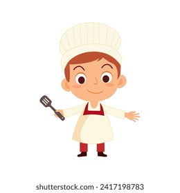 children cook vector illustration. Little chef vector illustration