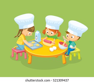 Children cooking cookies