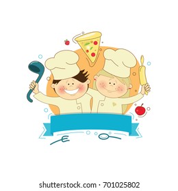 Children cooks logo for children's illustration