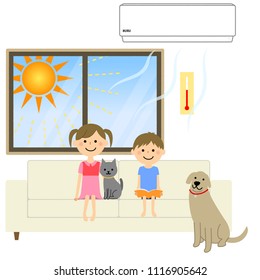 Children cool in the room