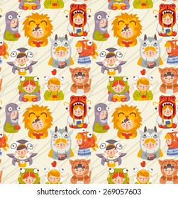 children in costumes of animals pattern