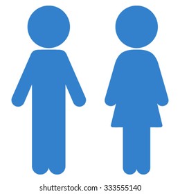 Children Couple vector icon. Style is flat symbol, cobalt color, rounded angles, white background.