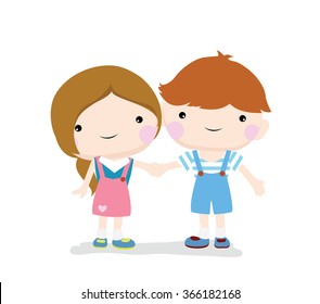 children couple for wedding, romance and love