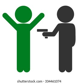 Children Crime vector icon. Style is bicolor flat symbol, green and gray colors, rounded angles, white background.