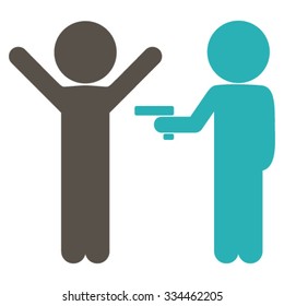 Children Crime vector icon. Style is bicolor flat symbol, grey and cyan colors, rounded angles, white background.