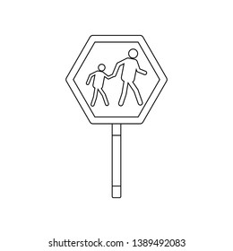 Children crossing colored icon. Element of road signs and junctions for mobile concept and web apps icon. Outline, thin line icon for website design and development, app 