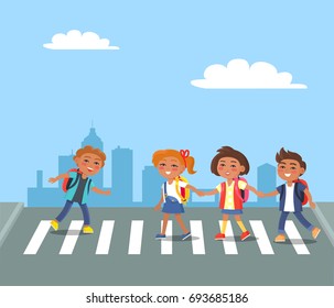 1,325 School kids zebra crossing Images, Stock Photos & Vectors ...