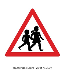  niños que cruzan el vector del signo, eps 10