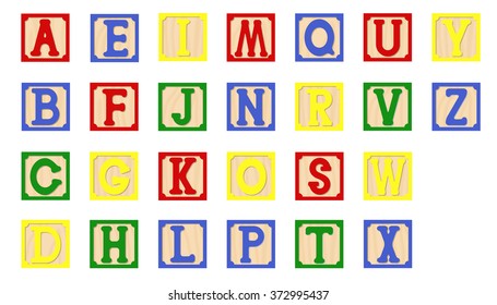 Children Cubes Alphabet Stock Vector (Royalty Free) 372995437 ...