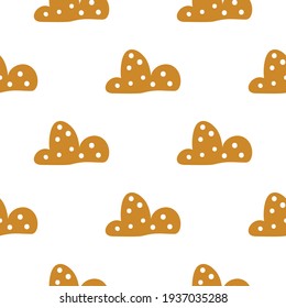 Children cute doodle clouds seamless pattern in scandinavian style. baby Vector hand drawn kids wallpapers, holiday.