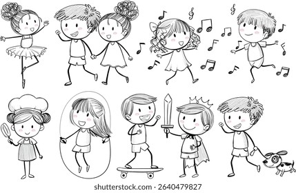Children dancing, playing, and enjoying various fun activities